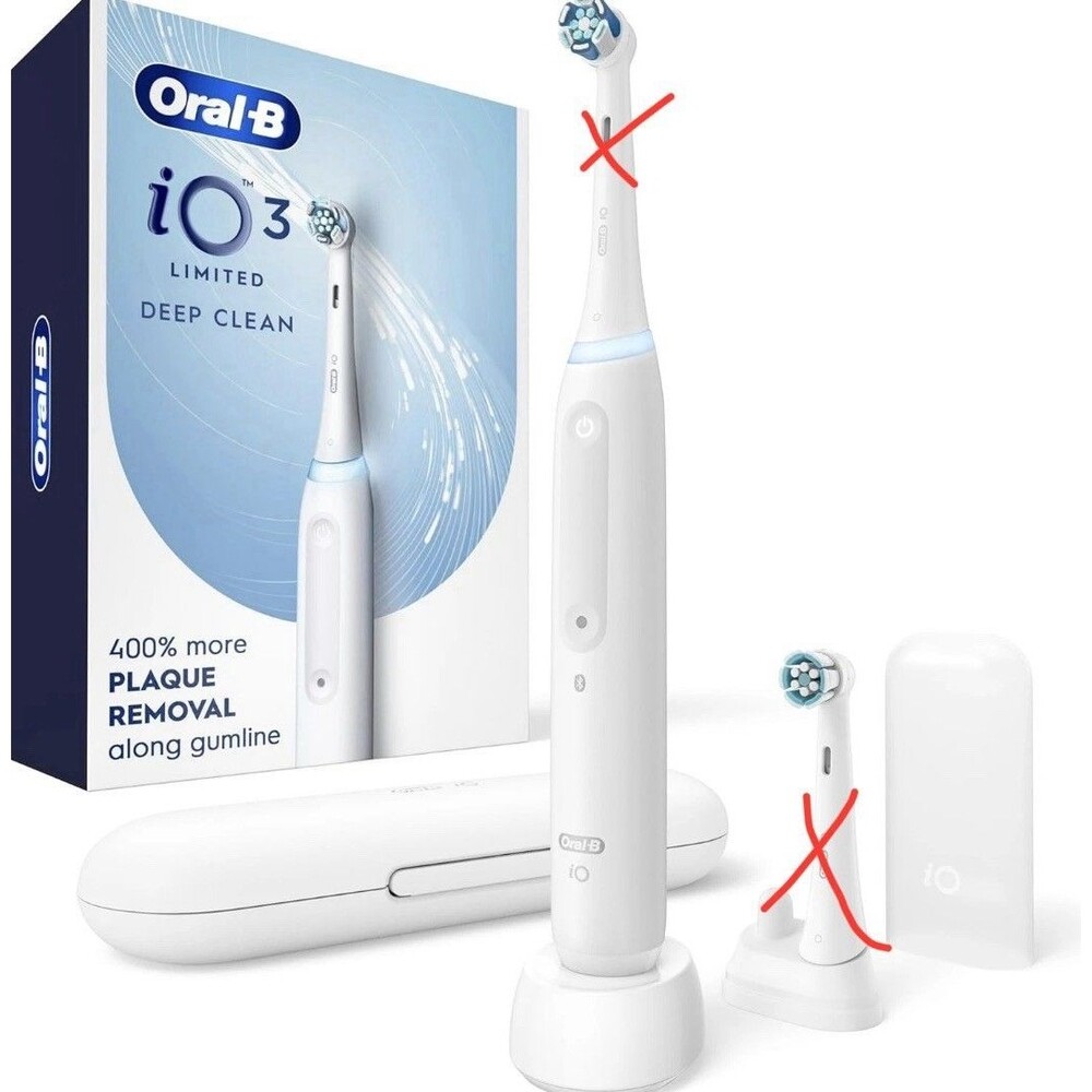 Oral-B iO3 Limited Deep Clean Rechargeable Toothbrush 3 Modes MISSING 2 Brushes
